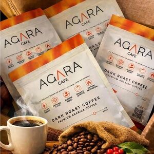 AGARA Cafe Dark Roast Coffee - White & Orange Premium Arabica